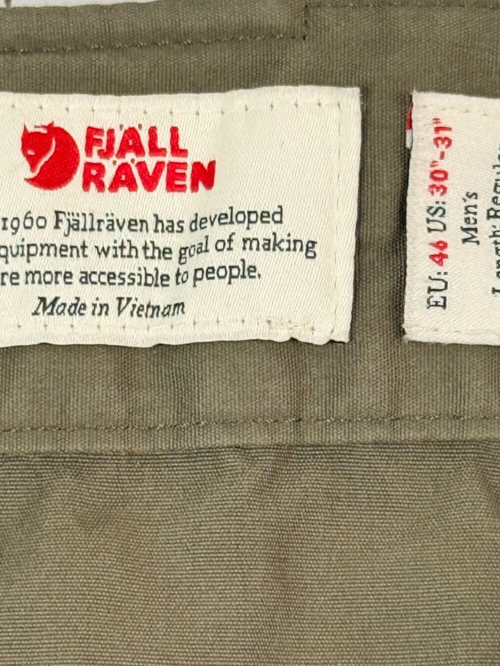 FJALLRAVEN G 1000 Ventilated Trousers Hike Trek Gorpcore Cargo Pants 30 Green - Picture 3 of 10